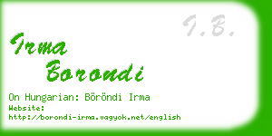 irma borondi business card